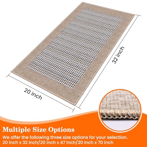 StepRite Kitchen Rugs, Kitchen Mats for Floor, 32"x20" Non-Slip Machine-Washable Kitchen Throw Rug, Absorbent Kitchen Runner Rugs Office, Sink Standing Desk Mat, Decor Carpet, Khaki - Image 2