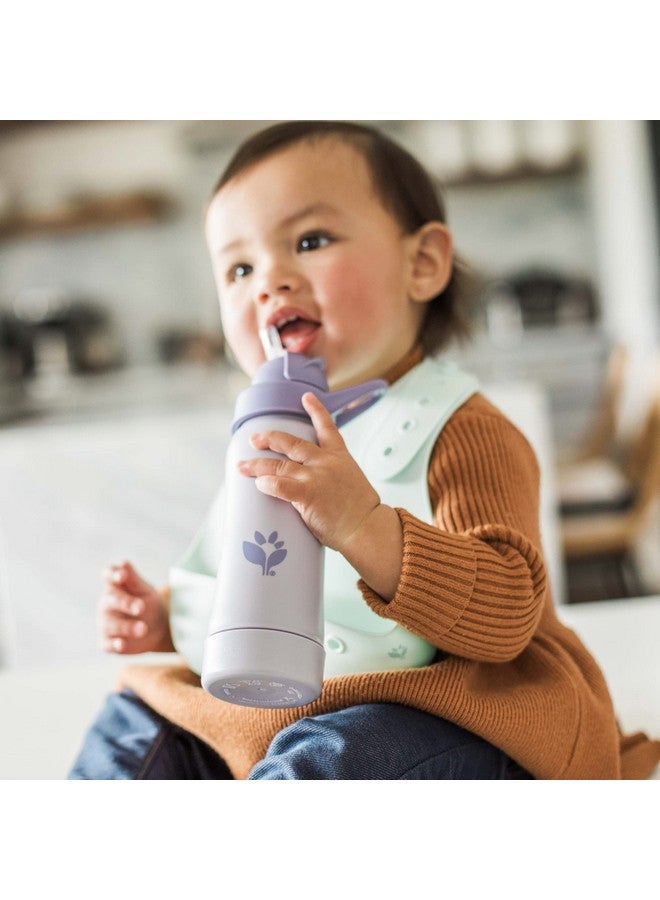Green Sprouts® Sprout Ware® Straw Bottle 10oz., 6mo+, Plant-Plastic, Platinum-Cured Silicone, Dishwasher Safe, Grows with Baby, Tested for Hormones - Plum - Image 1