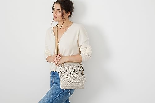 The Sak Lucia Crossbody Bag in Crochet, Convertible Purse with Adjustable Shoulder Strap, Natural Medallion - Image 3