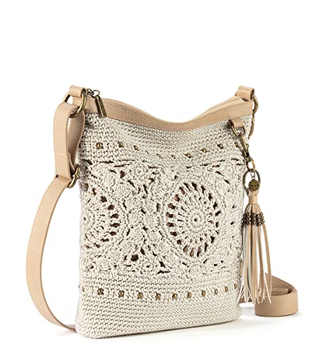 The Sak Lucia Crossbody Bag in Crochet, Convertible Purse with Adjustable Shoulder Strap, Natural Medallion - Image 5