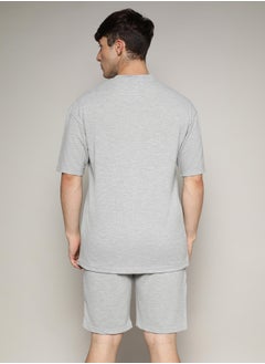 Campus Sutra Men's Oversized Solid Light Grey Casual Co-Ord Set  - Image 5
