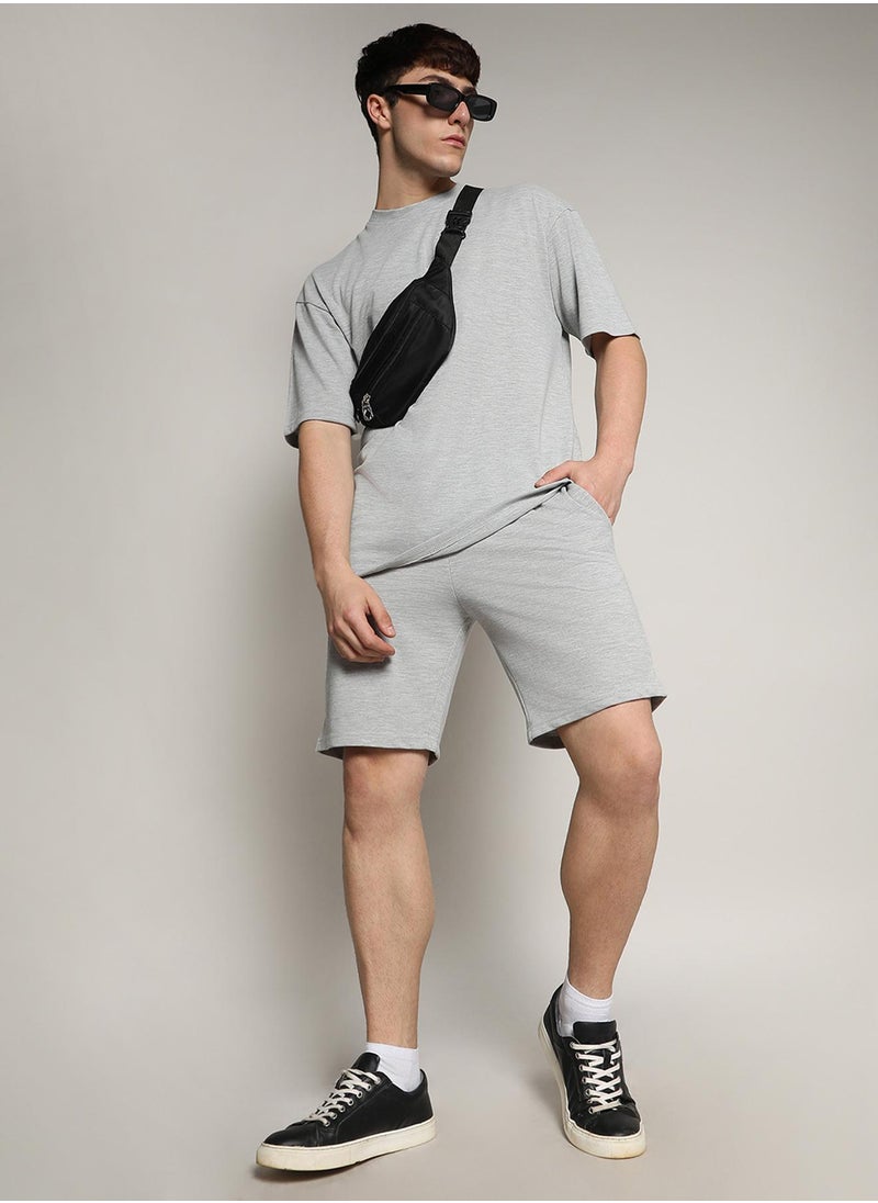 Campus Sutra - Men's Oversized Solid Light Grey Casual Co-Ord Set - Image 1