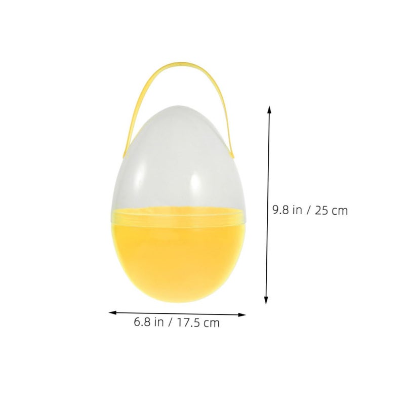 Jumbo Fillable Plastic Easter Eggs With Handles Yellow For Treats Parties And Gatherings - Image 3
