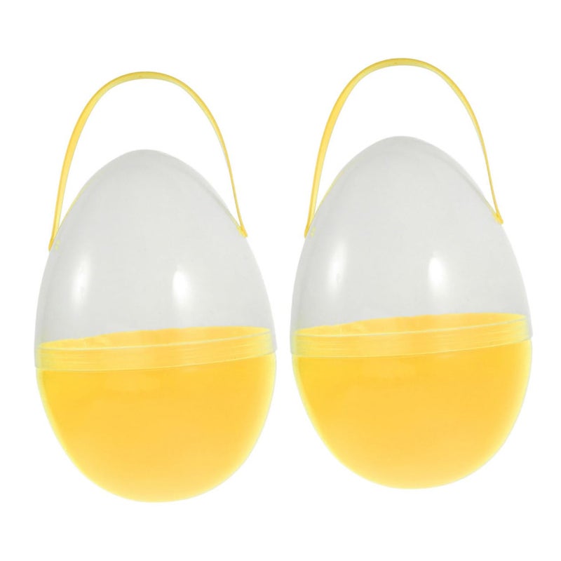 Jumbo Fillable Plastic Easter Eggs With Handles Yellow For Treats Parties And Gatherings - Image 2