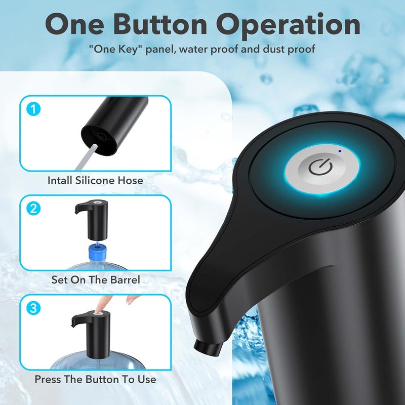 Msxcse 5 Gallon Automatic Drinking Portable Water Dispenser - Universal Electric Water Bottle Pump, USB Rechargeable, with 2 Silicone, for Home & Camping - Image 3