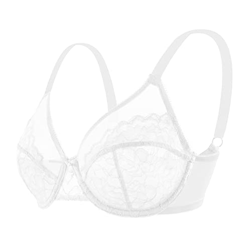 HSIA Minimizer Bras for Women Enchante Full Coverage Underwire Bras Plus Size Lifting Floral Lace Bra for Heavy Breast White - Image 5