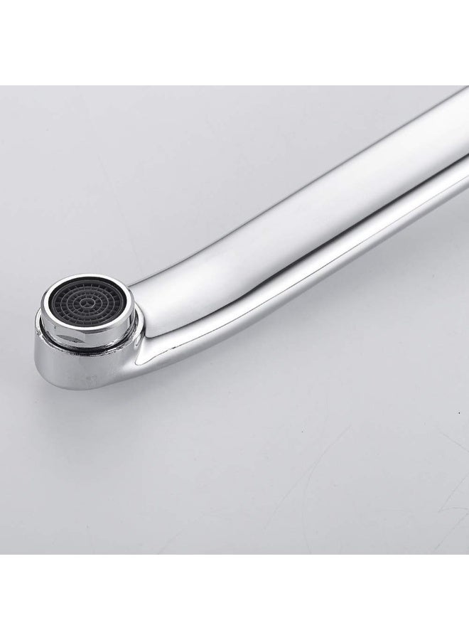 Wall Mounted Kitchen Mixer Tap – Brass Hot & Cold Sink Mixer with Swivel Spout and Single Lever Control - Image 3