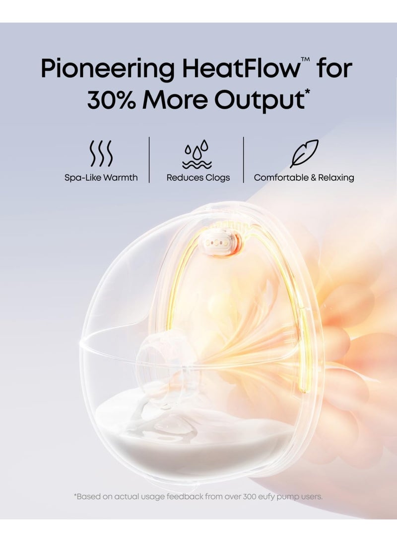 eufy Breast Pump E20, Heated Wearable Electric Breast Pump, 3 Temperature Levels, Hands-Free, App-Controlled Optimized Rhythm, Hospital-Grade Suction, Discreet and Ultra-Quiet Pumping - Image 2