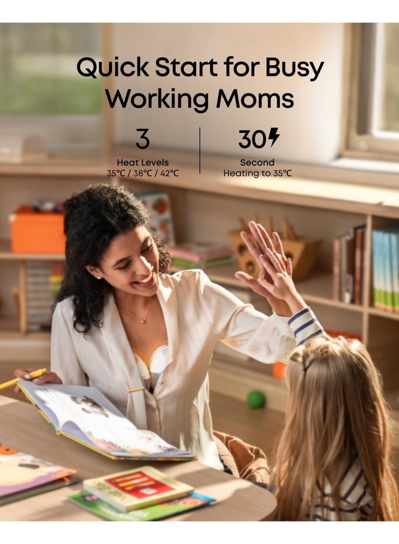 eufy Breast Pump E20, Heated Wearable Electric Breast Pump, 3 Temperature Levels, Hands-Free, App-Controlled Optimized Rhythm, Hospital-Grade Suction, Discreet and Ultra-Quiet Pumping - Image 3