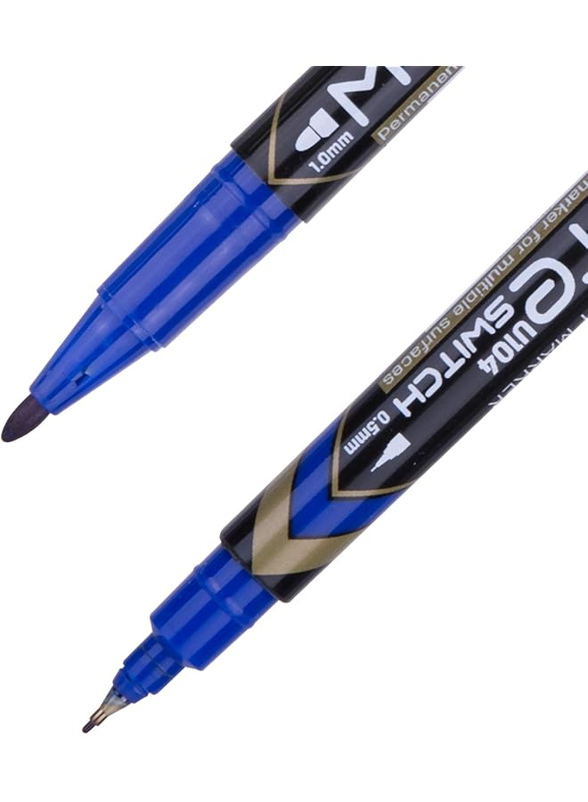 Deli Twin Permanent Marker Blue - Image 3