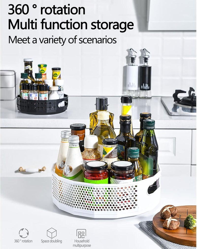 comfrt Spice Rack Organizer for Cabinet, Kitchen Seasoning Storage Rotary Rack Household Cabinet Bathroom Storage Cosmetic Storage Department Store Storage Box - Image 3
