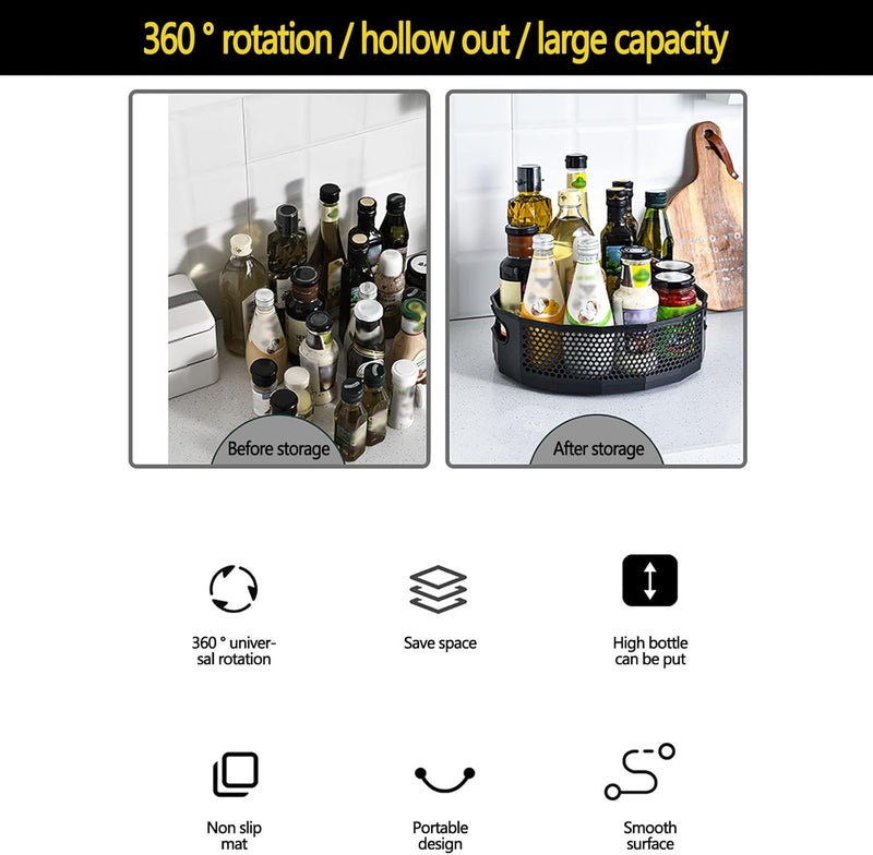 comfrt Spice Rack Organizer for Cabinet, Kitchen Seasoning Storage Rotary Rack Household Cabinet Bathroom Storage Cosmetic Storage Department Store Storage Box - Image 4