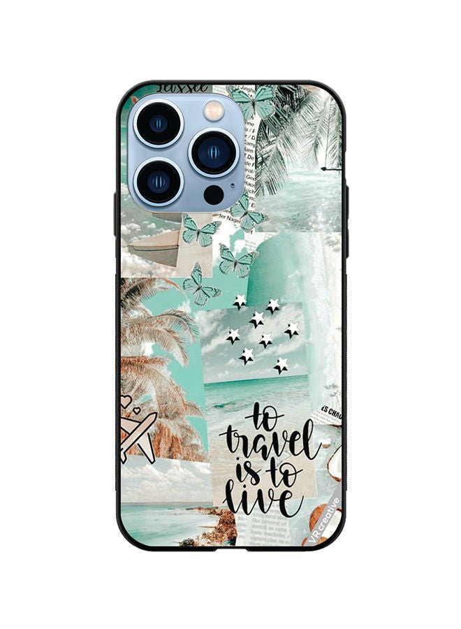 VR CREATIVE Protective Case Cover For Apple iPhone 14 Pro Max To Tavel Is To Live Design Multicolour - Image 1