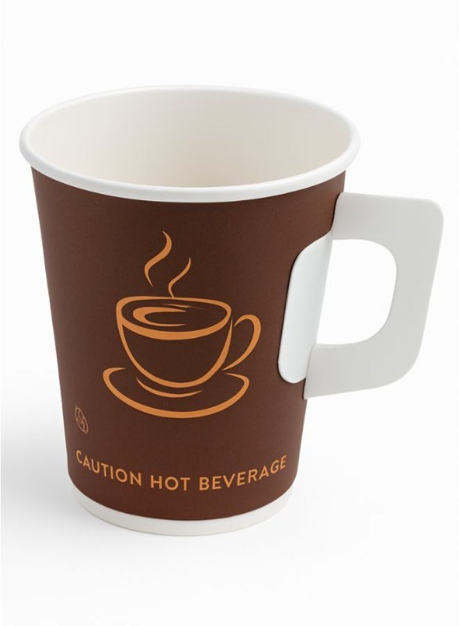 ڤسيل24 أكواب ورقية للاستعمال الواحد بسعة 7 أونصات مع مقبض – مقاومة للحرارة للمشروبات الساخنة والباردة والأطعمة - Image 1