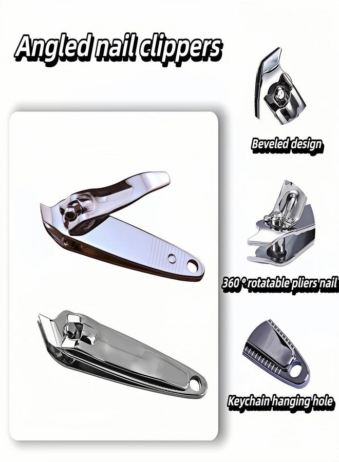 RyanDesign Professional Stainless Steel Toenail Clippers - Heavy Duty & Ingrown Nail Clipper for Thick Toenails,Men & Seniors - Sharp,Angled Edge Nail Nipper for Precision Pedicure,Manicure & Corn Removal 2PCS - Image 5