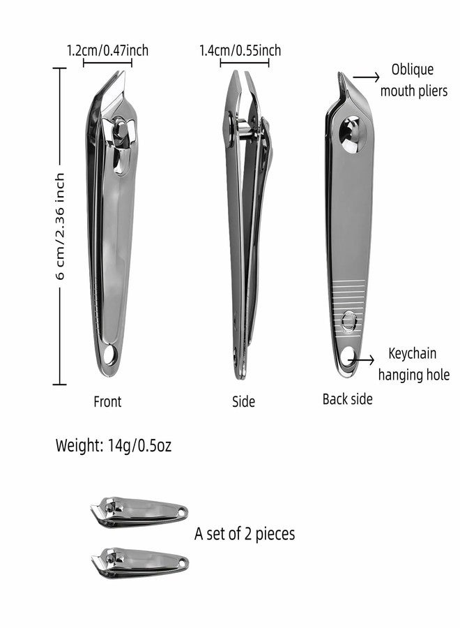 RyanDesign Professional Stainless Steel Toenail Clippers - Heavy Duty & Ingrown Nail Clipper for Thick Toenails,Men & Seniors - Sharp,Angled Edge Nail Nipper for Precision Pedicure,Manicure & Corn Removal 2PCS - Image 2