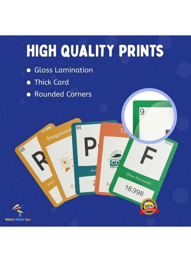 Periodic Table For Kids Laminated Elements Flash Cards. 118 Flash Cards For Kids To Learn, Study And Memorize The Periodic Table. Science Materials For Classroom And Home. Recommended Ages 5 And Up