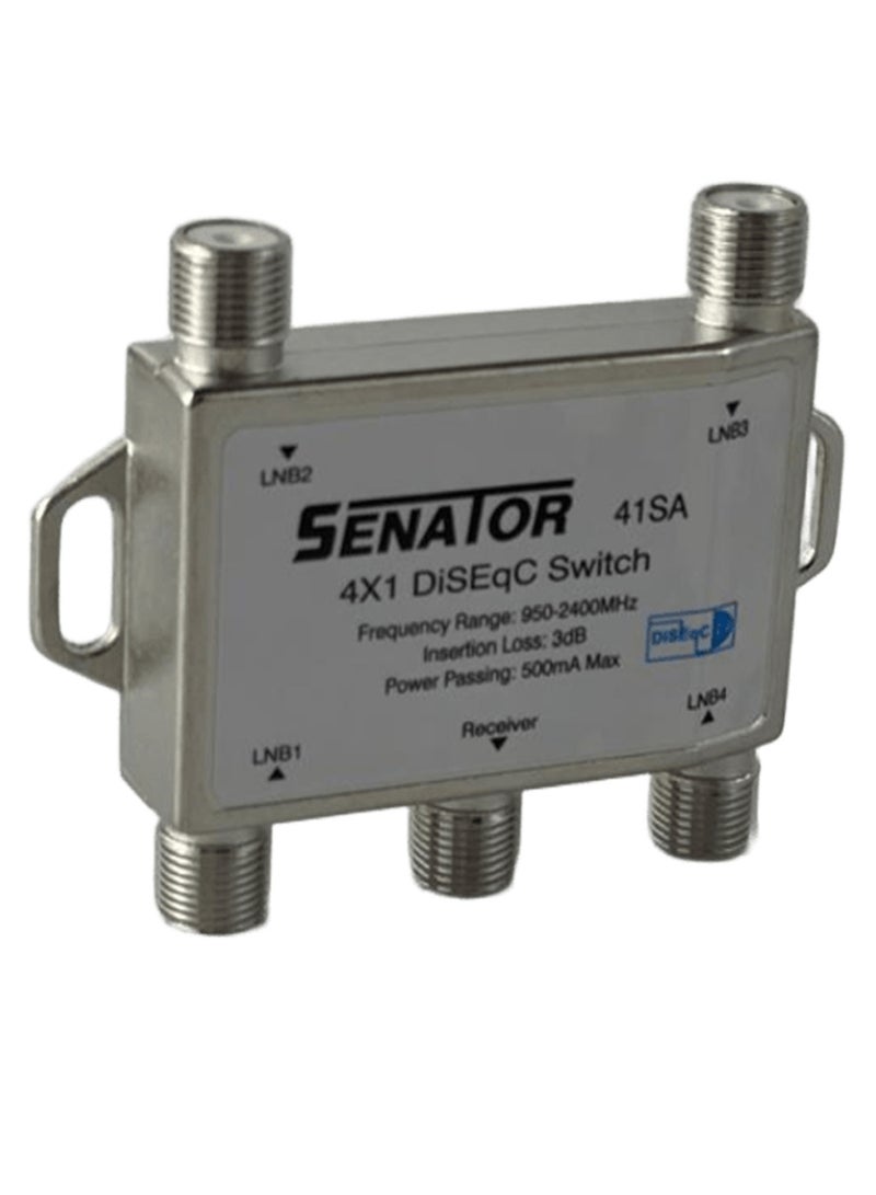 سيناتور Senator 4-Port DiSEq Switch Model 41SA, Silver 