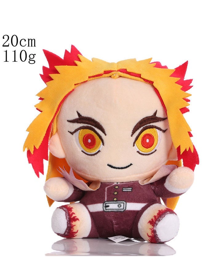 Halamodo Demon Slayer Rengoku Kyojuro Plush Toy, a Wonderful Birthday Present and Decor for Bedroom, Living Room, Desk, and an Excellent Office Stress - Relief Doll 20cm - Image 1