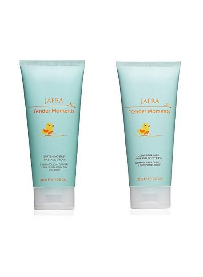 Jafra Tender Moments Hair & Body Wash & Baby Massage Cream 2 Piece Set (Original Scent)