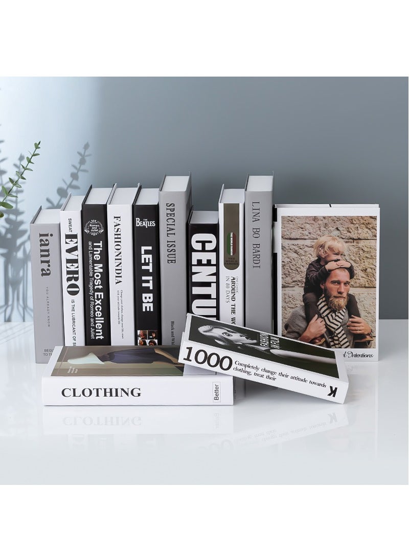 XiuWoo 12 Pcs Set Decorative Books Bundle of Designer Book Decor Inspired Fashion Fake Books for Display, Office Rustic Home Decor, Bookshelf, Modern Farmhouse Decor, Living Room, Coffee Table Books(Need to fold by yourself)  - Image 5