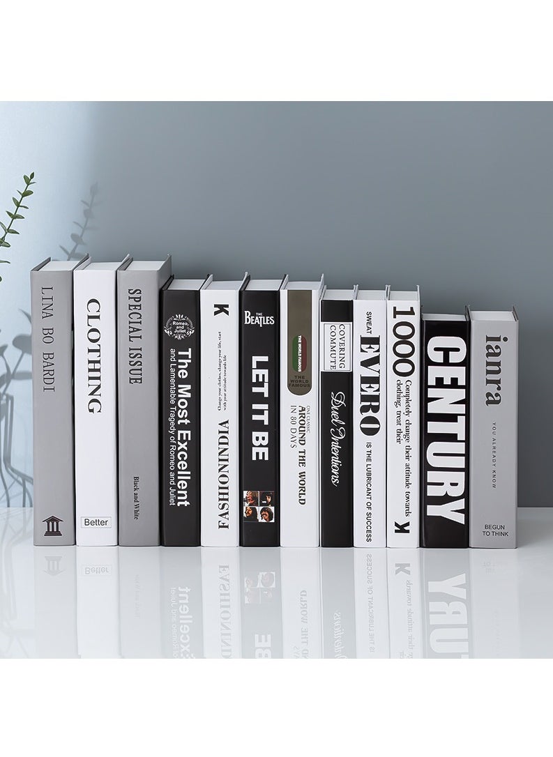 XiuWoo 12 Pcs Set Decorative Books Bundle of Designer Book Decor Inspired Fashion Fake Books for Display, Office Rustic Home Decor, Bookshelf, Modern Farmhouse Decor, Living Room, Coffee Table Books(Need to fold by yourself)  - Image 2