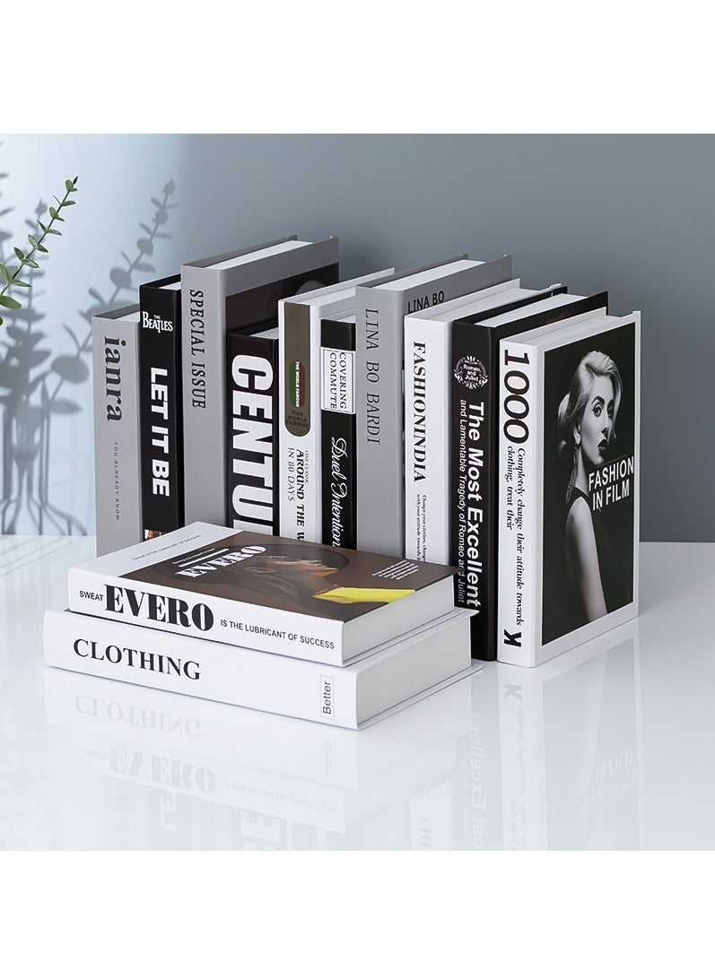 XiuWoo 12 Pcs Set Decorative Books Bundle of Designer Book Decor Inspired Fashion Fake Books for Display, Office Rustic Home Decor, Bookshelf, Modern Farmhouse Decor, Living Room, Coffee Table Books(Need to fold by yourself)  - Image 4