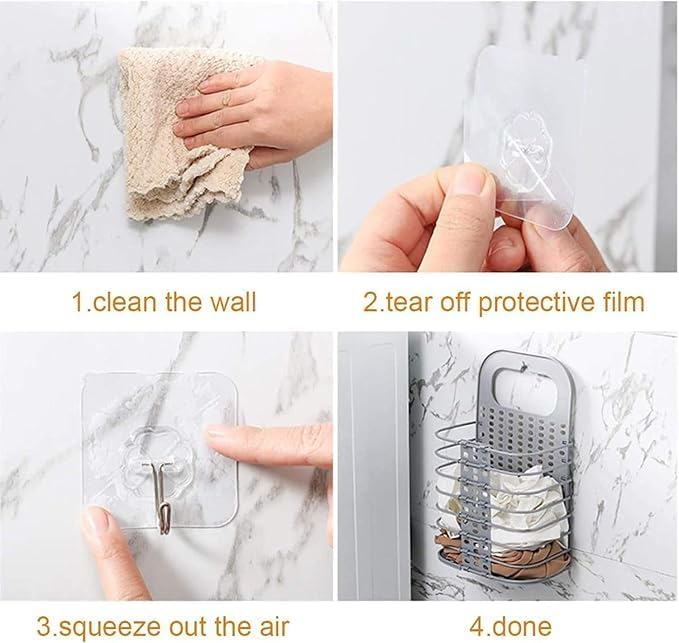 Zyomatiq Wall Mounted Bathroom Hanging Mesh Laundry Basket Toiletry Organization Washing Bin SpaceSaving Foldable Plastic Hamper Bag for Dirty Clothes Pack of 1pcs Multi Color - Image 3