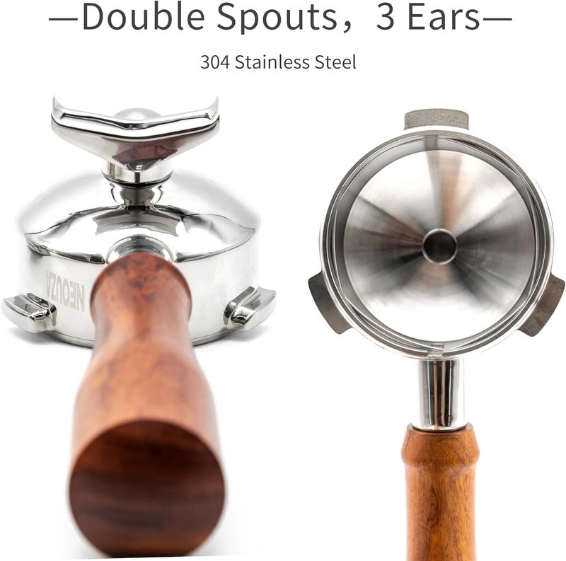 NEOUZA 58mm Three Ears Portafilter for Espresso Coffee Machine Compatible with EGF03 Breville Sage Barista MaxDouble SpoutsNonpressurized BasketBasket Removal Tool - Image 4