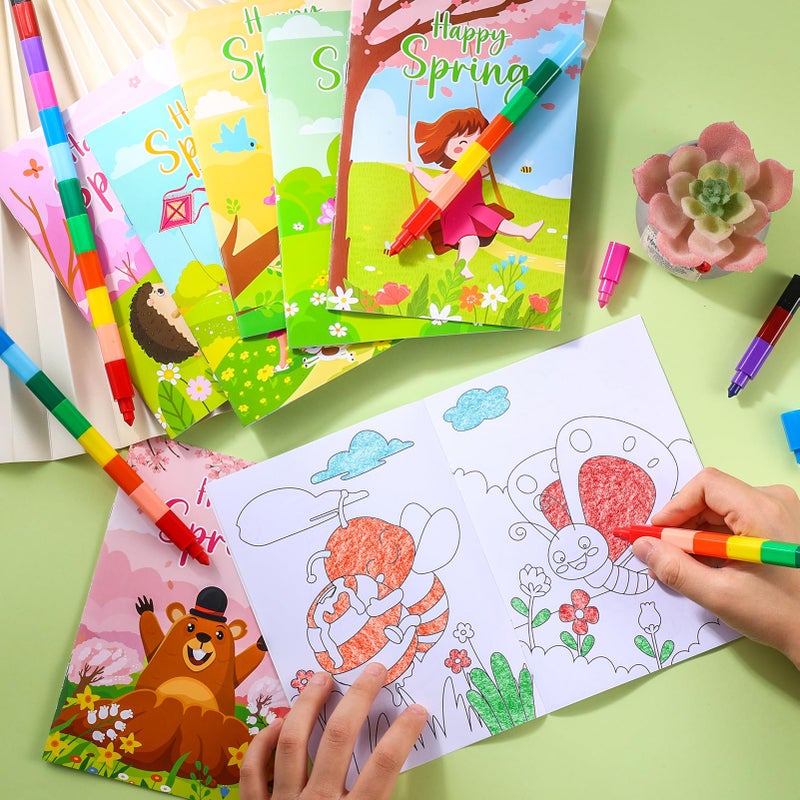 BenLouis 24 Pcs Spring Mini Coloring Books Kids Easter Party Favors Small Activity Books Bulk for Kids Spring Butterfly Flower Bee Birthday Goodie Bags Stuffers Return Gifts Classroom Travel - Image 5