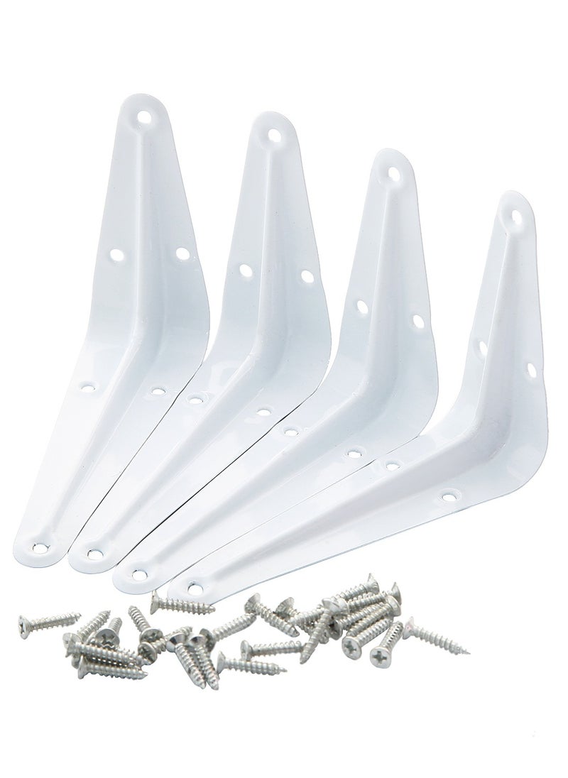 LAWAZIM - Set Right Angle Shelf Bracket 3 x 4Inch 4 Piece | Heavy Duty L Bracket Corner Brace Support, Floating Shelf Bracket for Shelves Corner Brace Joint Right Angle Bracket - Image 1