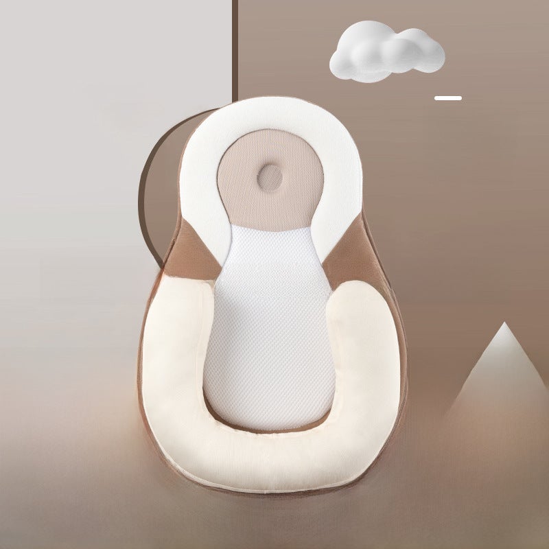 yoyokids confinement center baby correction head pillow side pillow positioning pillow pillow anti-overflow milk manufacturers(Coffee) - Image 1