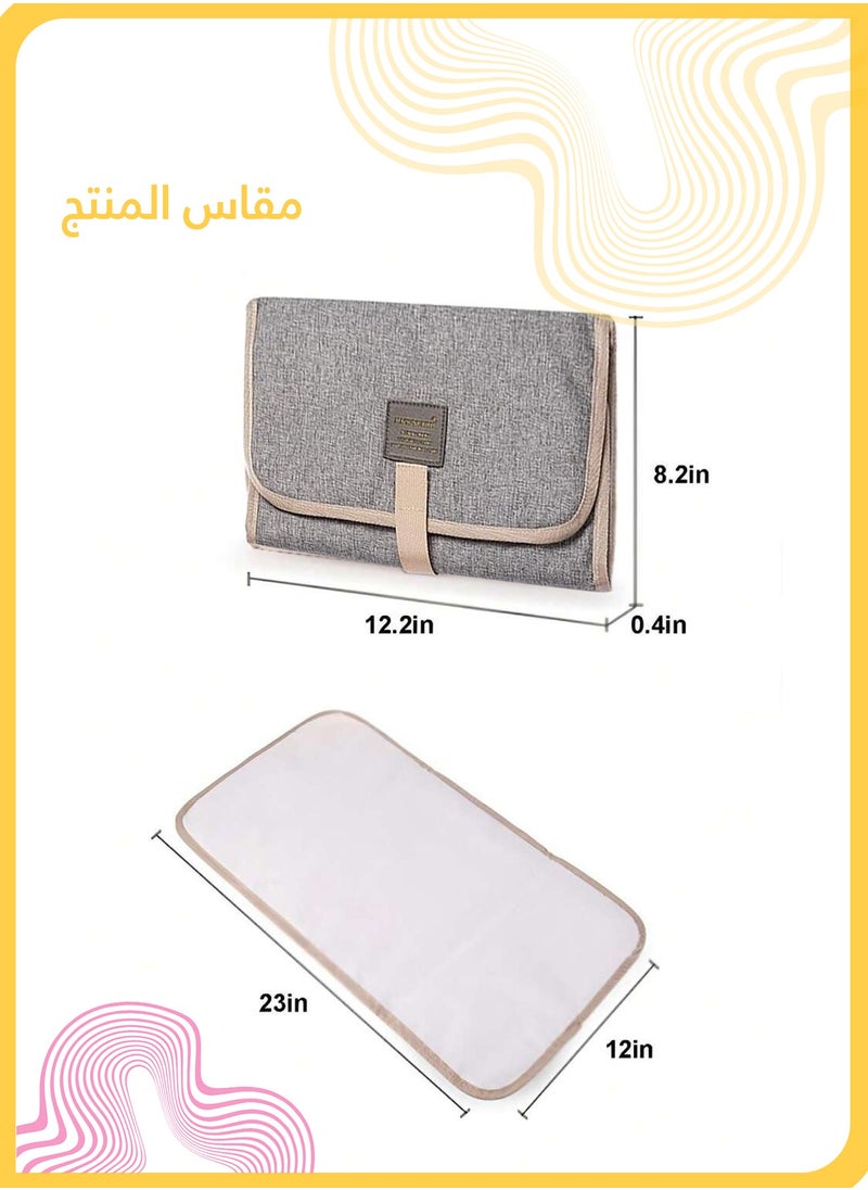 She&Little Foldable Baby Diaper Changing Pad, Waterproof & Leak-Proof, Travel Portable Thick Soft Mat for Outdoor Use and Daily Diaper Change (Gray)  - Image 2