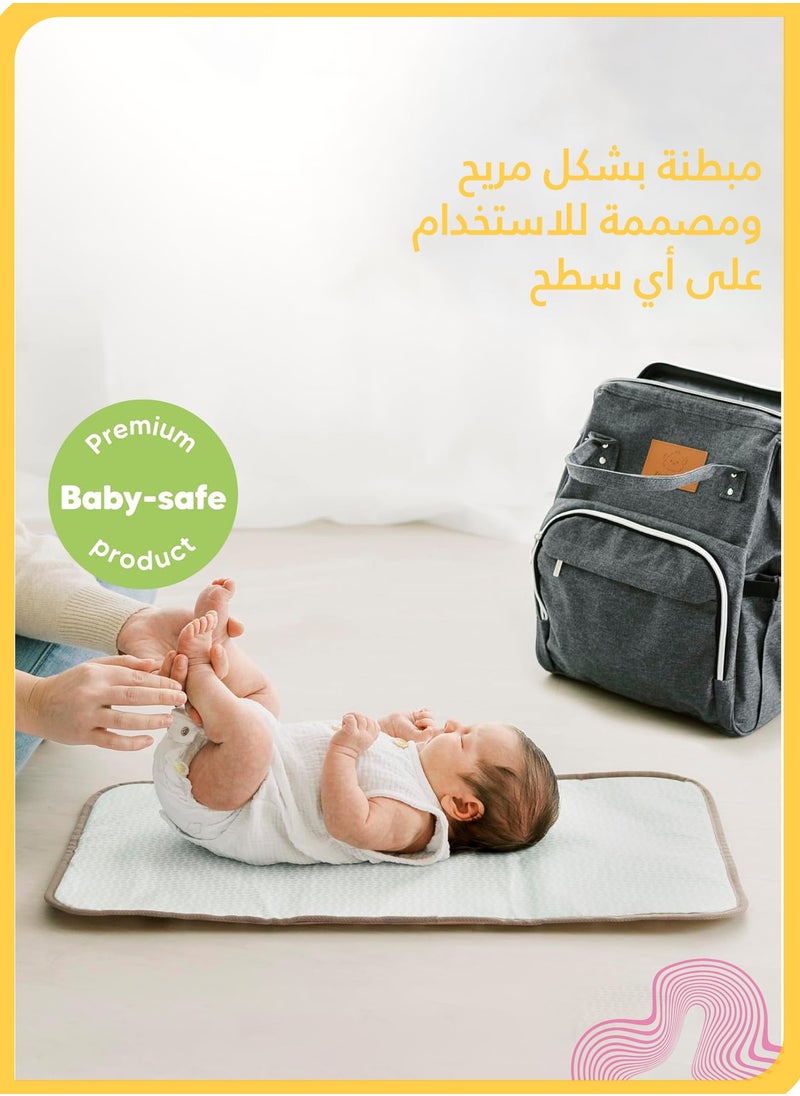 She&Little Foldable Baby Diaper Changing Pad, Waterproof & Leak-Proof, Travel Portable Thick Soft Mat for Outdoor Use and Daily Diaper Change (Gray)  - Image 4