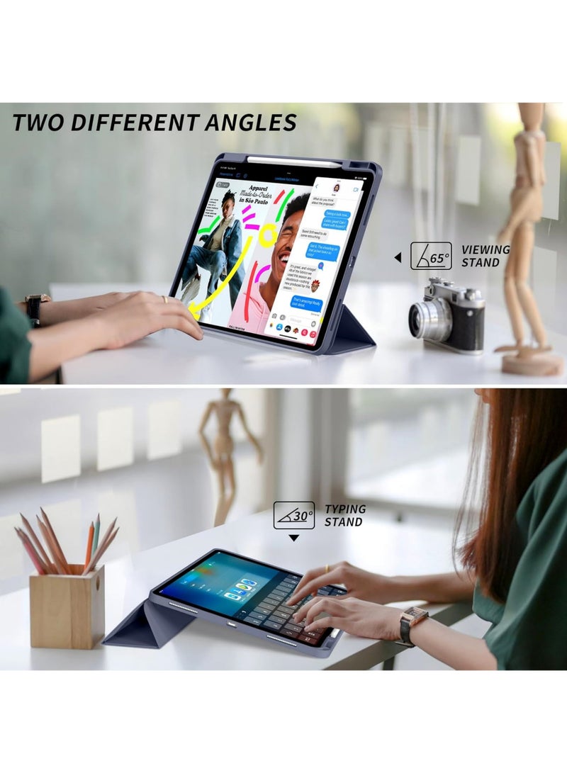 Rock Pow Cover Case For iPad Pro 11 Inch  Pro 11 inch 2022/2021/2020/2018 Gen with Pencil Holder Smart iPad Case Support Touch ID and Auto Wake/Sleep with Auto 2nd Gen Pencil Charging Lavender - Image 4