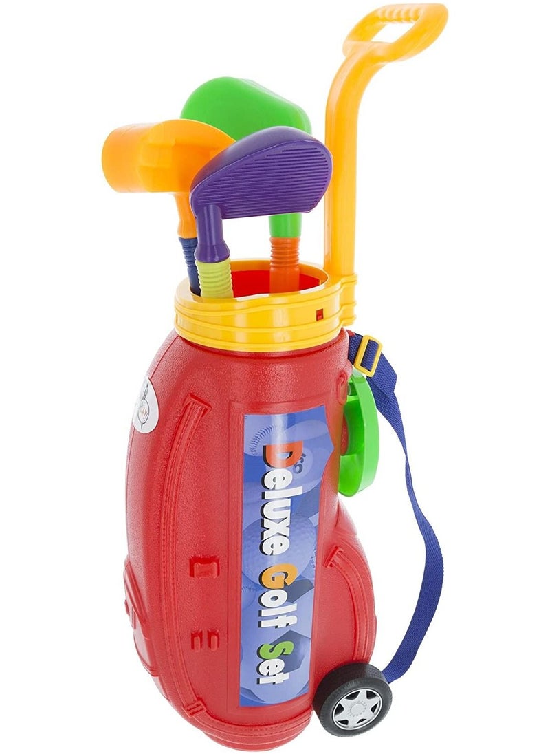 TRAMPOLINEPRO Toddler Toy Golf Play Set with Plastic Bag, 2 Clubs, 1 Putter, 4 Balls, Putting Cup Indoor or Outdoor Use for Toddlers Boys and Girls by Hey! Play  - Image 3