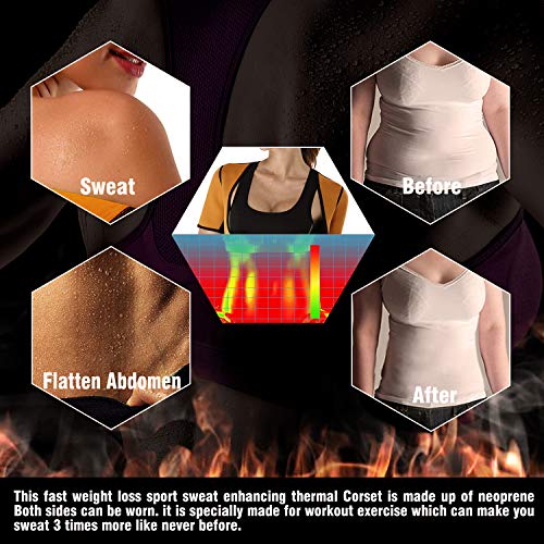 NonEcho Women Sauna Body Shaper Sweat Suit Sleeve Spa Cami Hot Neoprene Slimming Workout Vest Waist Trainer Top - Image 2