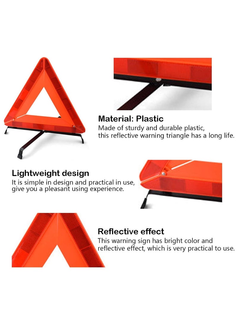 Premium Quality Car Warning Reflective Triangle with Storage Case - Emergency Safety Hazard Sign for Vehicles, Foldable & Durable Roadside Breakdown Kit - Image 3