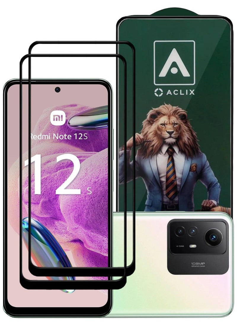 ACLIX 2 Pieces Antistatic ESD Dustproof Premium Quality High Definition Tempered Glass Screen Protector Designed For Xiaomi Redmi Note12S - Image 1
