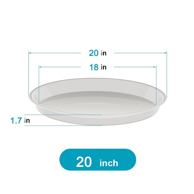 VUWEZ 6 Pack of 20 inch Plant Saucer (18 Inch Base), Plant Tray 20 Inch Round, Plant Saucers for Indoors, Plant Trays for Pots, Flower Pot Saucers, Pot Saucers for Planter 16-21" (20", Black) - Image 2