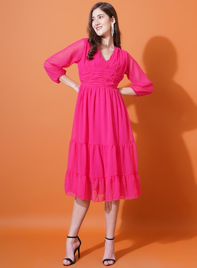 U&F Tiered Midi Dress - Image 1