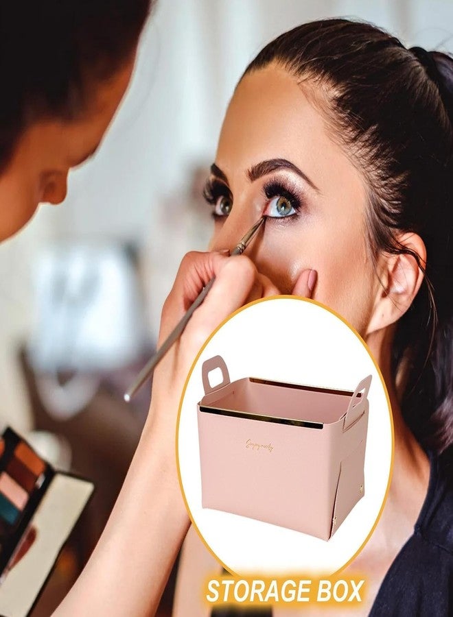 Jukmen سلة جلدية من جوكمن، صناديق تخزين قابلة للطي من الجلد الصناعي لتنظيم المنزل أو المكتب أو السفر، سلال تخزين جلدية صغيرة مزخرفة لجميع الطاولات أو الرفوف (وردي) - Image 4