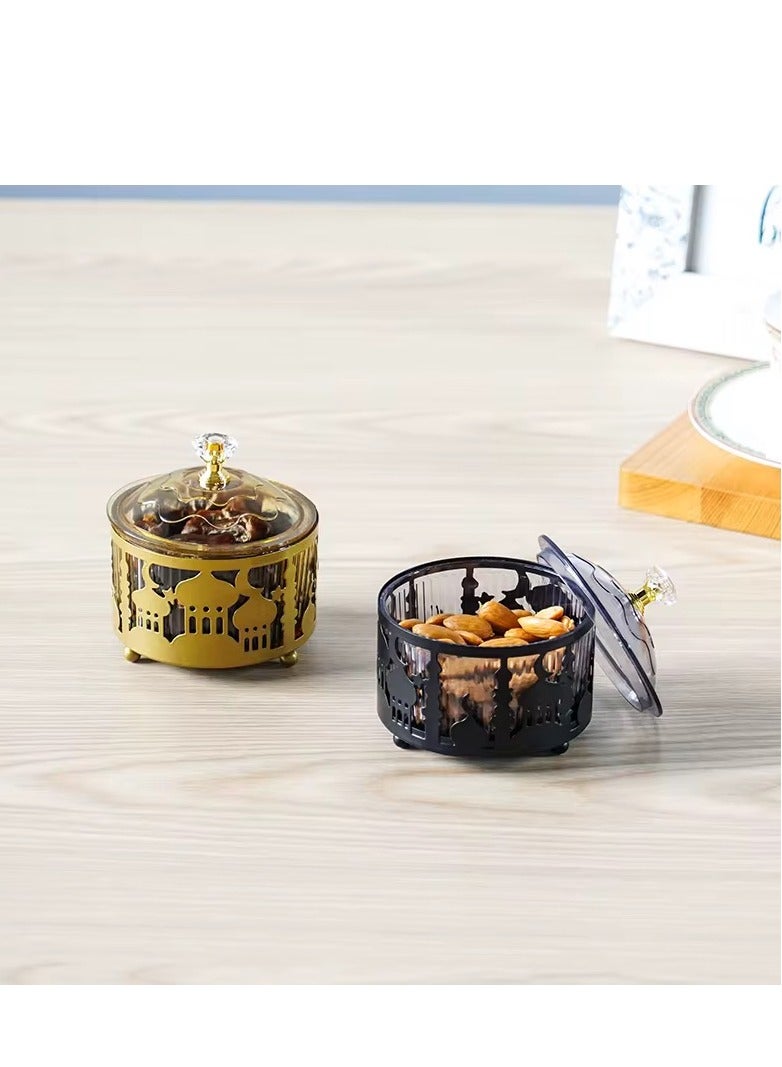 Gold Metal Crafts Tray Dates Cookie Dessert Serving Tray Snack Storage Ramadan and Eid Elegant Table Decoration - Image 5