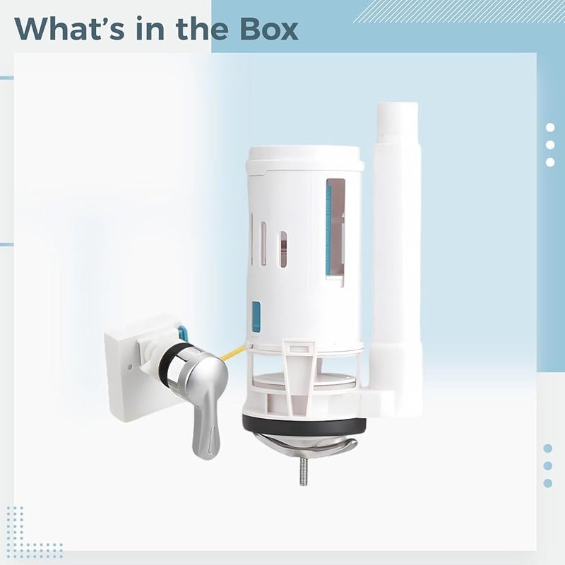 طقم خزان المرحاض كابل رافعة صمام تدفق 2.4 2.8 بوصة سهل التركيب قطعة واحدة - Image 4