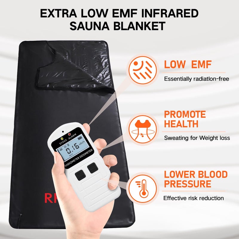 RRGFB Infrared Sauna Blanket for Home, PU Leather Portable Dry Sauna Bag for Weight Loss and Detox, Low EMF Carbon Crystal Heating, 5.9ftÃ—3ft - Image 3