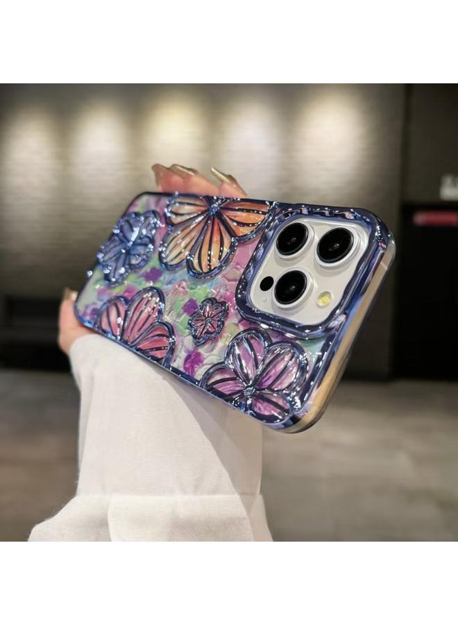 Zaboon Case For iPhone 12 Pro 3D Flower Electroplated TPU Phone Case - Image 1