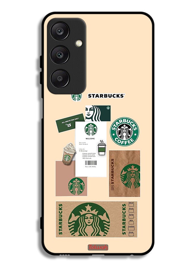 Tolwak Samsung Galaxy A25 5G Protective Case Cover Coffee Sticker - Image 1