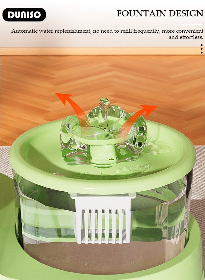 DUNISO نافورة مياه هادئة للغاية للقطط ووعاء طعام 2 في 1 نظام ترشيح دوران مع فلتر قابل للاستبدال موزع مياه للحيوانات الأليفة يعمل بالطاقة USB للقطط والكلاب مضخة منخفضة الضوضاء - Image 3