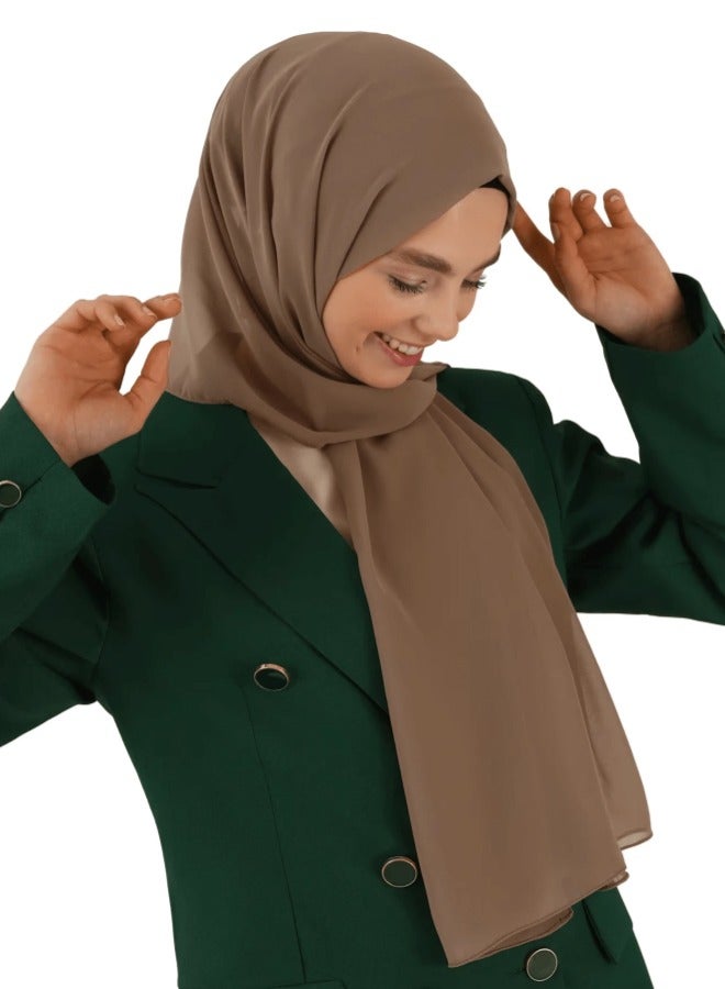 Instant Chiffon Hijab Set 3-in-1 Hijabs Scarf with Built-in Magnets and Undercap Head Wraps with Model Cap  - Image 4
