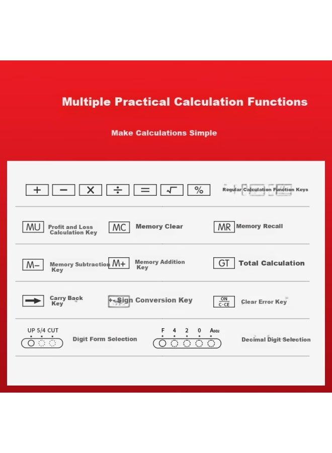 Deli Large Button Financial Calculator For Accounting, 12-digit Large Screen Display, Dual Power Financial Calculator, Office Supplies, 2136es White, New And Old Mixed Delivery - Image 3